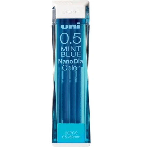 uni Nano Dia Mechanical Pencil Color Lead 0.5mm Mint Blue, 20pcs, U05202NDC.32