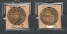 1961 DAKOTA TERRITORY CENTENNIAL { GEN GEORGE CUSTER } GOOD 4 HALF DOLLAR TOKEN