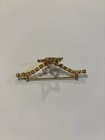 Vintage Order of the Eastern Star OES Rhinestone Bar Brooch Gold Tone Pin — photo 4