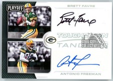 Brett Favre & Antonio Freeman 2017 Panini Playoff Tandems Dual Auto Card 01/10