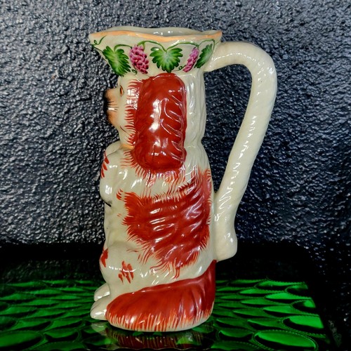 Vintage Staffordshire Toby Pitcher Jug King Charles Spaniel Dog Hand Painted - Picture 14 of 17