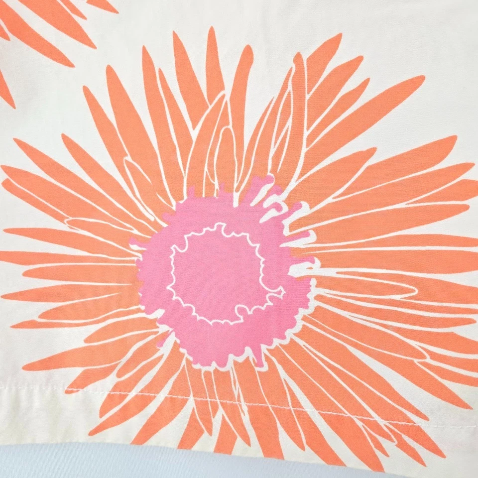 Tommy Hilfiger Mujer Vestido Floral Sin Tirantes Algodón Blanco Naranja Rosa Talla 6 Foto 4 de 4