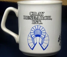 JP02 CRAY RESEARCH INC., "THE SUPER COMPUTER PEOPLE" MUG OR CUP.  THE X-MP Super