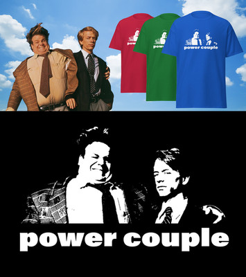 Chris Farley David Spade Power Couple Parody T-Shirt   Funny 90s Comedy Duo Tee