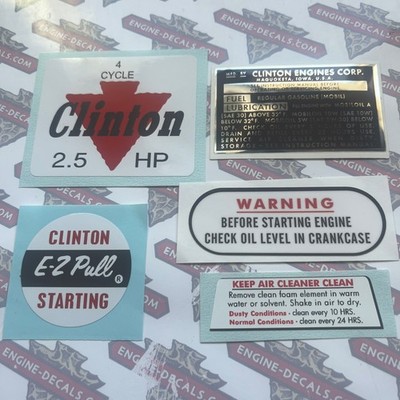 Clinton engine decal set 4-Cycle 2.5-hp E-Z Pull Warning Air Cleaner ...