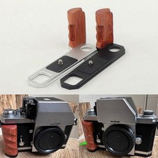 Wood Handle Grip Aluminum Baseplate Arca Quick Release Plate For Nikon F Camera