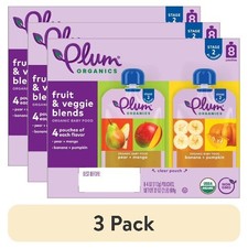  3 pack Plum Organics  Stage 2 Fruit  Veggie Blends Organic Baby Food Pear