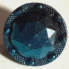 Vintage Antique Shank Blue Shiny Metal Look G...