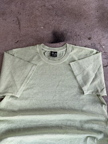 Stüssy, Vintage 90s lime green Stüssy blank tee fits Size M