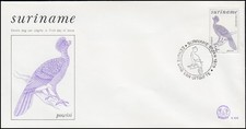 Surinam Vogel Powisi - Das Hokkohuhn auf Schmuck-FDC von 1979