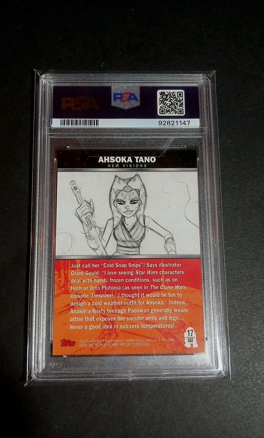 2010 TOPPS STAR WARS GALAXY SERIES 5 #17/502 🔥AHSOKA TANO PSA 10 view 2