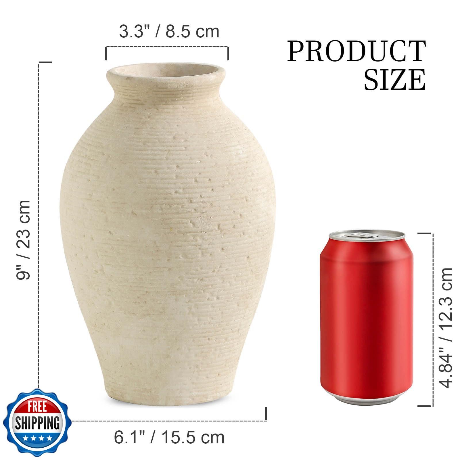 Vanselia Ceramic Flower Vase Home Decor - Large Farmhouse Table Vases Rustic 