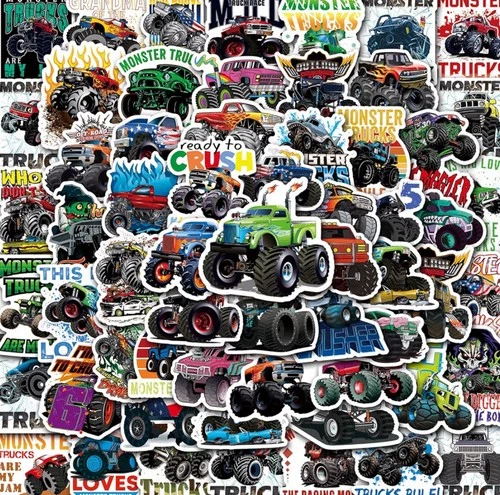 30Pcs Random Cool Monster Truck Car Waterproof Stickers Truck Party Favors Gift