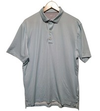 Johnnie O Polo Shirt Men's Size Large Spandex Light Blue Color W Circles Pattern