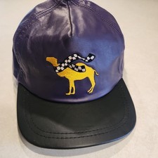 Vintage Camel Leather Baseball Cap Smoking Joe Hat NASCAR Racing Collector Jimm