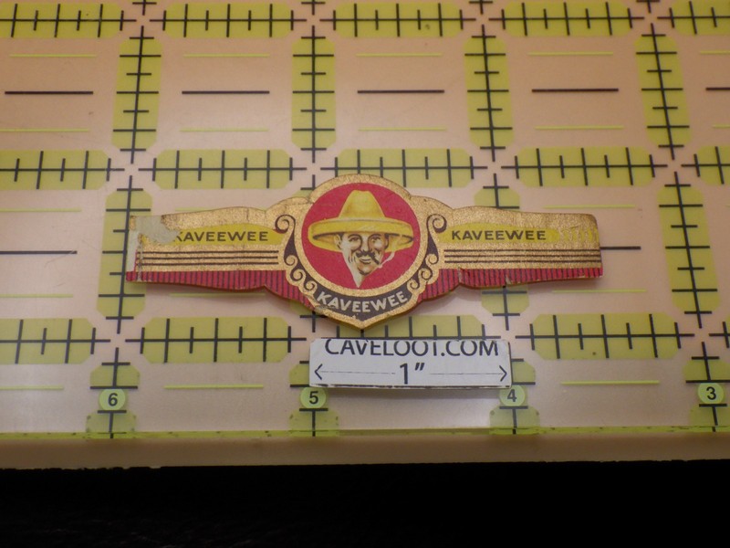 Vintage Kaveewee Cigar Band Sombrero Man Litho Tobacco Ephemera Collectible