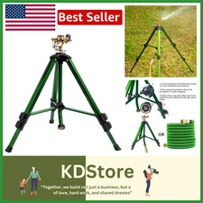 Heavy Duty Brass Impact Sprinkler with Tripod Base for 360° Coverage