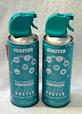 Set of 2 ~ iDuster Electronics Compressed Air Duster ~ Blasts Away Dust ~ 10 oz