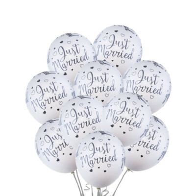 20 Stück JUST MARRIED Hochzeit Party Luftballons Latex Hochzeit Mr Mrs Herzen 12'' UK 