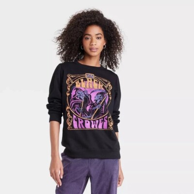 The Black Crows S Cotton Blend Graphic Long Sleeve Sweatshirt Rock Music   VGUC 