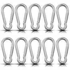 10 PCS Stainless Steel Carabiners Spring Snap Hooks Heavy Duty Keychain Clip NEW