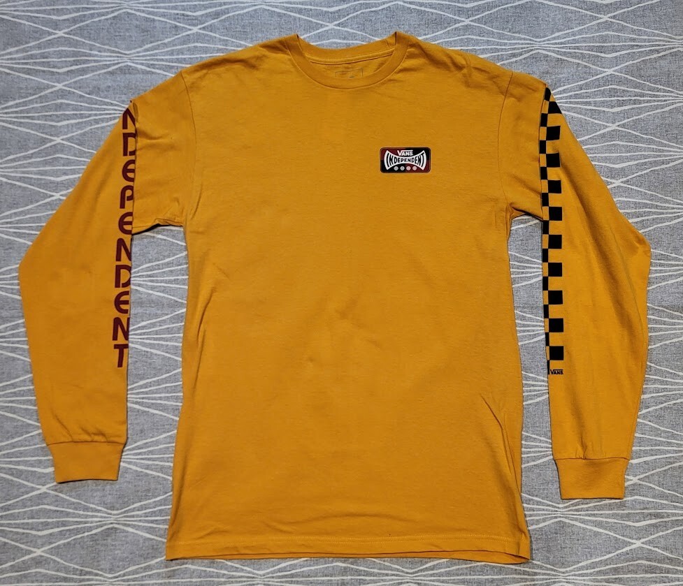 Vans X Independent Long Sleeve T Shirt Sunflower Gold Mens Size