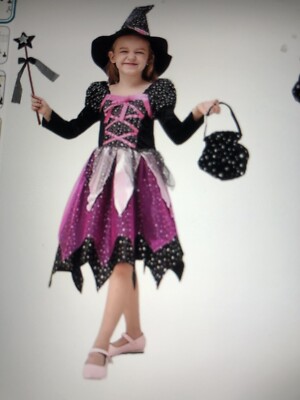 Mädchen Halloween süßes Hexe Kostüm Größe L 5-6 Jahre 