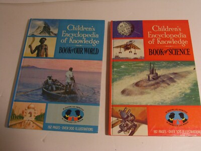 Childrens Encyclopedia Of Knowledge Book Of Science & Book Of Our World Vintage