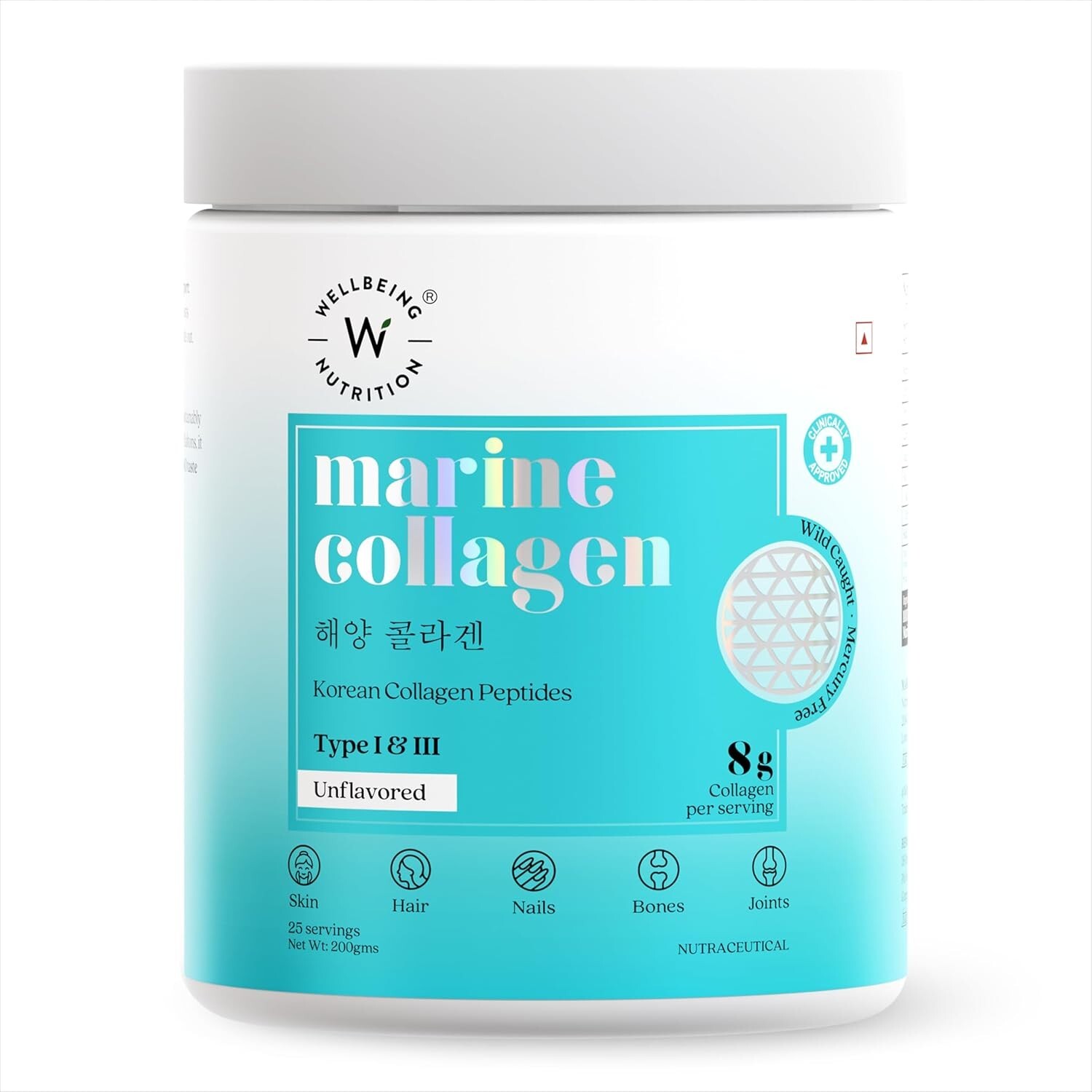 Wellbeing Nutrition Pure Korean Marine Collagen Peptides 8 gms Collagen