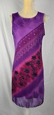 My Michelle Purple Floral Whimsigoth Y2k Bodycon Dress sz L Vintage Prairie
