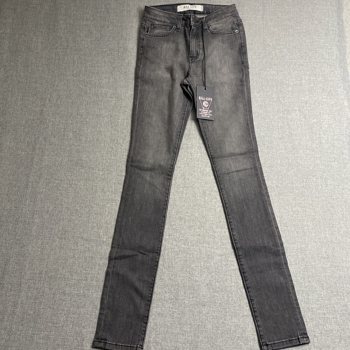 KILL CITY Jeans Unisex Size 24 GOTHIC PUNK ROCKER JUNKIE SKINNY NEEDLE 0256