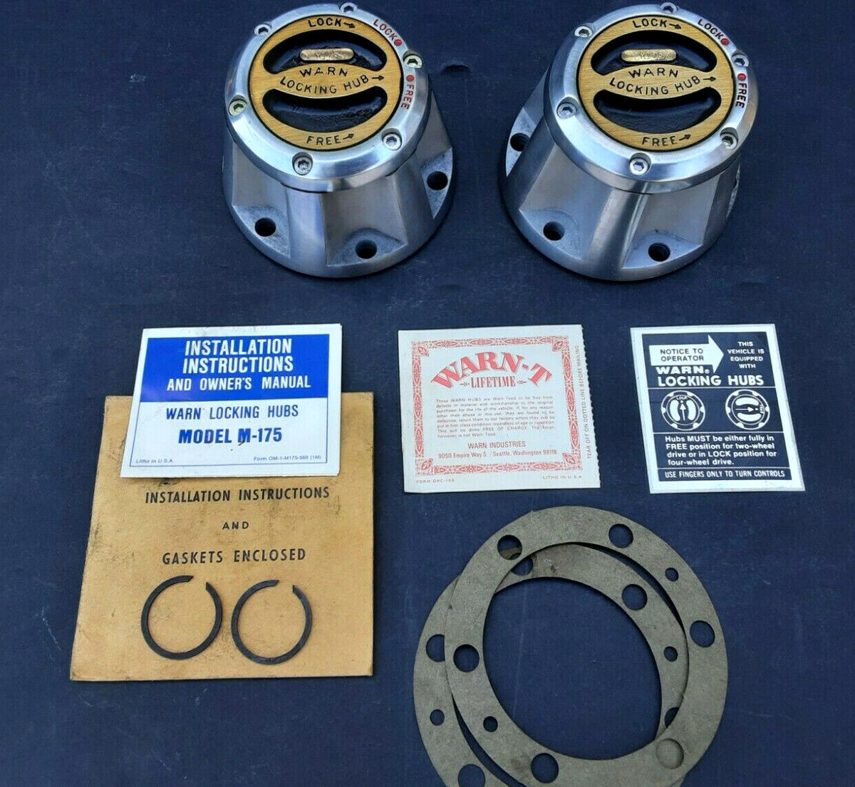 Warn M-175 Locking Hubs - Vintage AMC Jeep J4800, Gladiator Camper