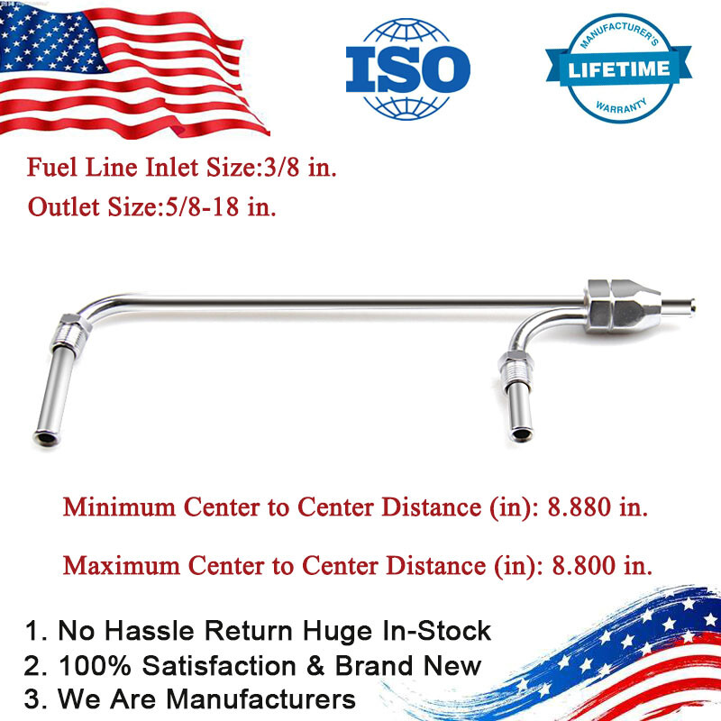 Chrome Dual Feed Fuel Line 1551 3/8 In Hose Barb Inlet Fit For 3310 - Foto 3