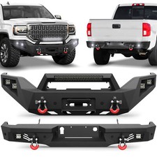 Fits Gmc Sierra 1500 2016-2018 Front Or Rear Bumper W Winch Plate Led Lights