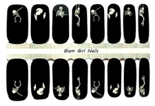 Dancing Skeletons Halloween Nail Polish Strips / Nail Wraps / Nail Stickers