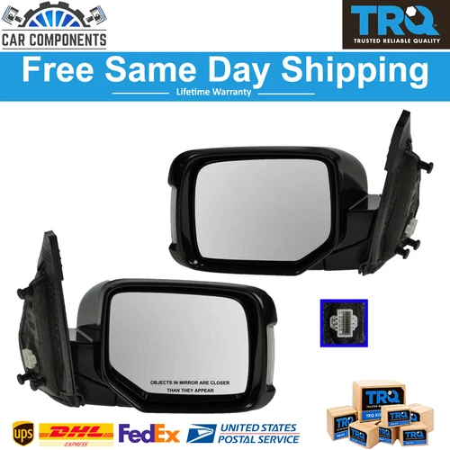 TRQ Power Heated Turn Signal Memory Mirror LH & RH Set For 2009-2015 Honda Pilot