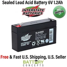 Powertron PE126RF1 6V 1.2Ah SLA Rechargeable Interstate Batteries Replacement