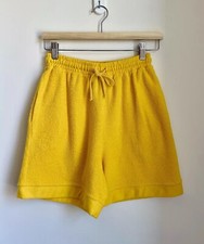Vintage S Terry Cloth Shorts 90s Coverup Yellow Towel Limited Cotton EUC