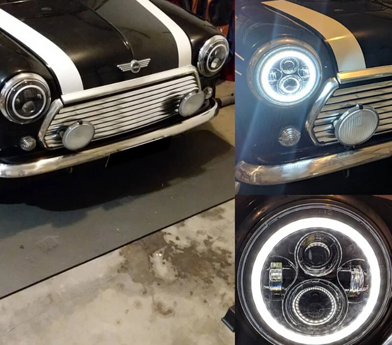 Austin Mini Rover FARI ANTERIORI LED CON LUCI DIURNE ANGEL EYES - Imagen 4 de 4