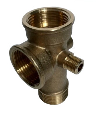 5-Wege Verteiler DN25 für Hauswasserwerk sehr massive Ausführung Messing 250 Gr.