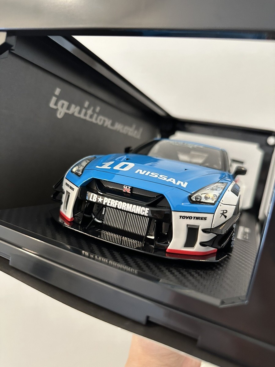 LB-WORKS Nissan GT-R R35 type 2 White/Blue IGNITION 1/18 LB-WORKS Nissan GT-R R35 type 2 White/Blue IGNITION 1/18