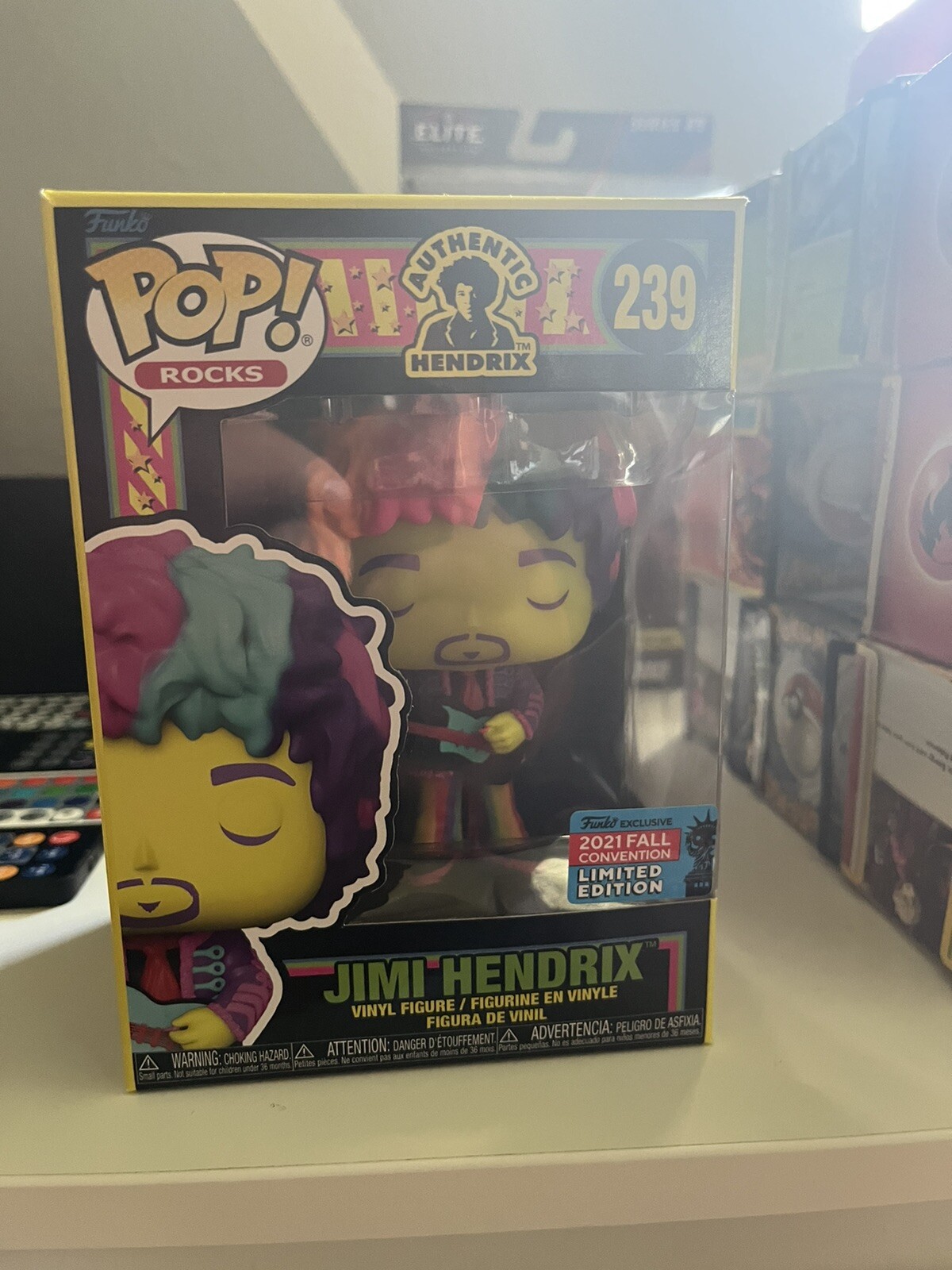 Funko Pop Rocks Jimi Hendrix Black Light #239 Nycc Shared Exclusive
