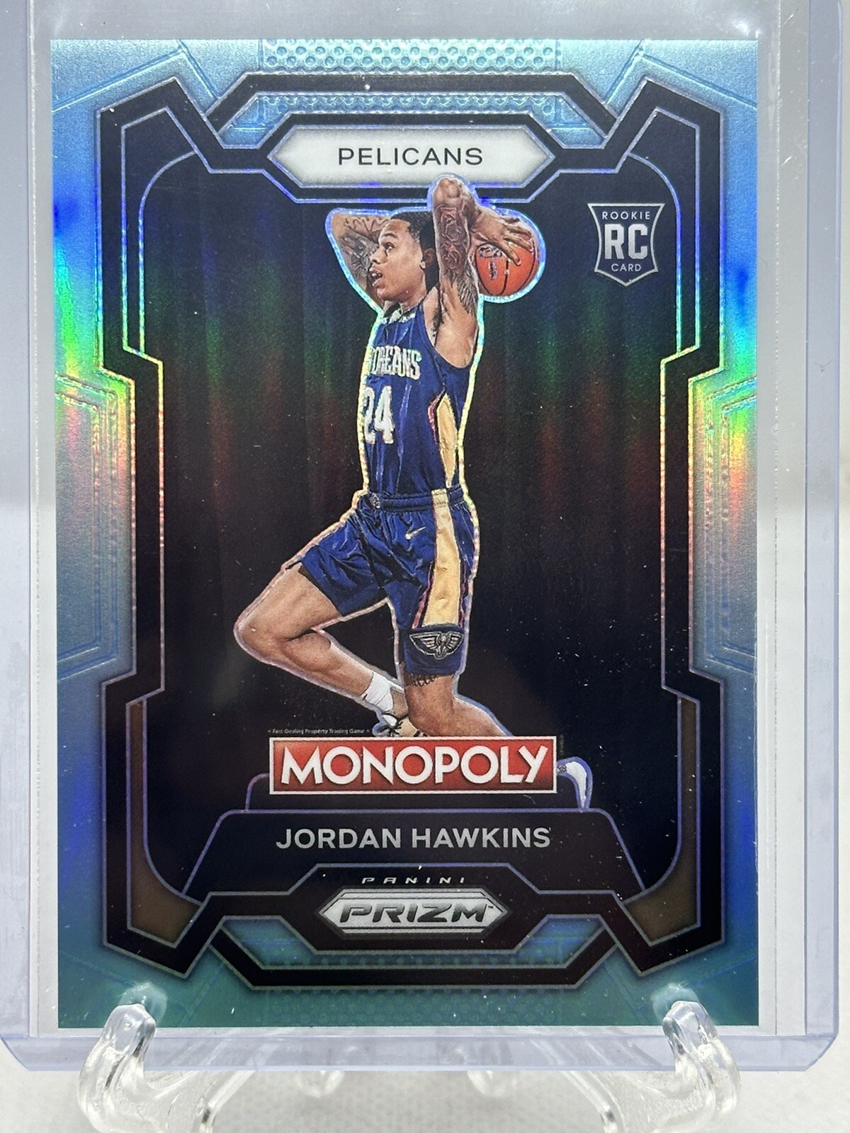2023-24 Prizm Monopoly Jordan Hawkins RC #56 Light Blue /199 Pelicans Rookie
