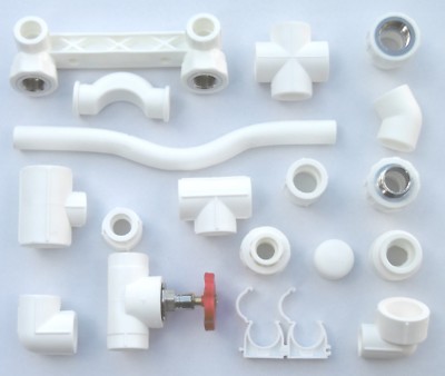 PP-R Rohr 20 mm Verbinder Winkel Kniestück Muffe T-Stück Fitting Fittings PPR