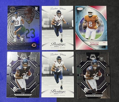 Roschon Johnson Sports Card Lot (6) (Rookies & Base) Chicago Bears