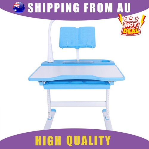 Children's Study Desk & Chair with Adjustable Heights & Lamp