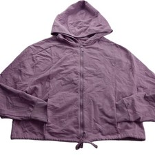 All In Motion Women's Cropped Full Zip Hoodie Size Medium Purple Pockets