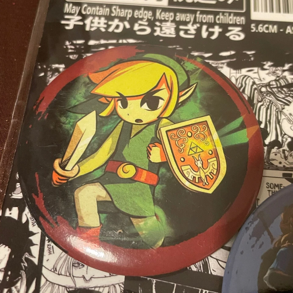 The Legend Of Zelda Link Anime Pinback Buttons/Badges 4 x Piece Set * Brand New - Image 2 of 4