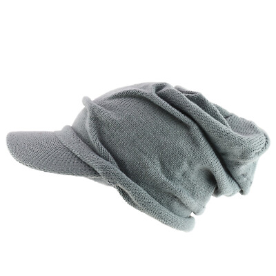 Deep Crown Wrinkled Knit Slouch Rasta Beanie Visor - FREE SHIPPING
