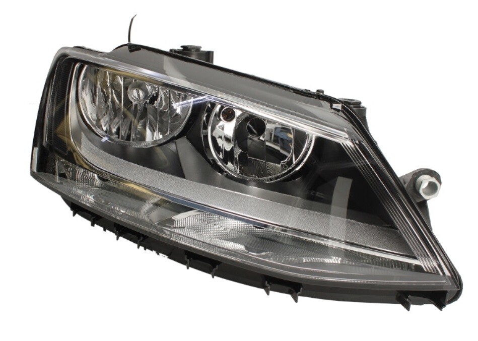 Phare avant droit noir H7 pour VW Jetta IV 2010-2014 avec moteur de réglage